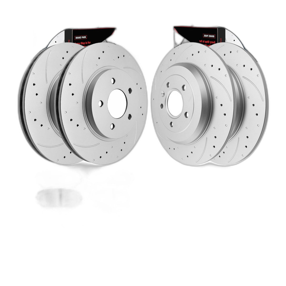 Front Rear Disc Rotors Ceramic Pads Kit For 2011 - 2014 Ford Edge Lincoln MKX