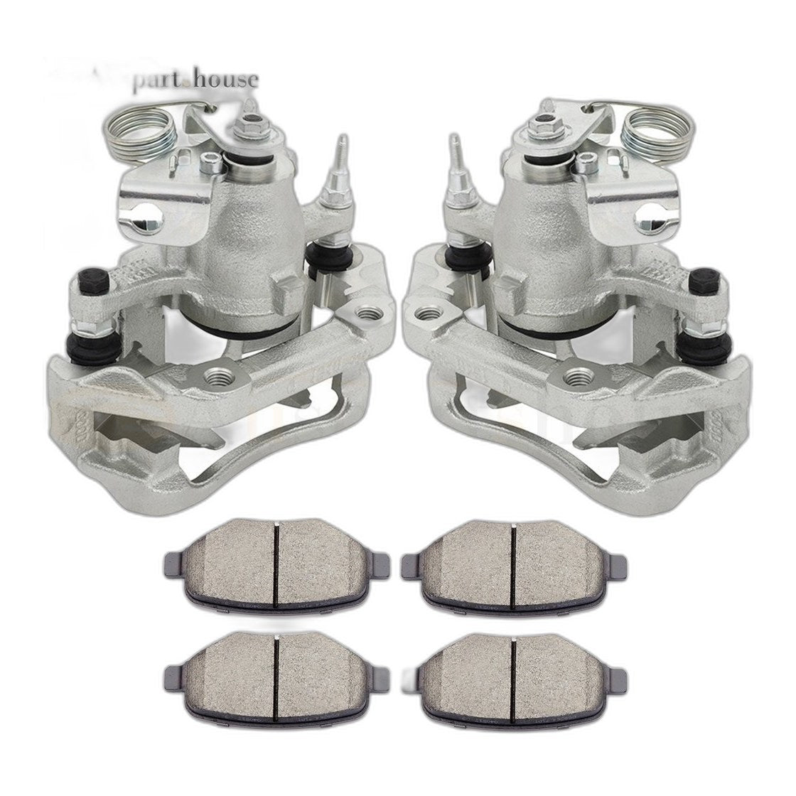 Pair Rear Brake Calipers &Ceramic Pads For 2011-15 Lincoln MKX Ford Edge 3.5L