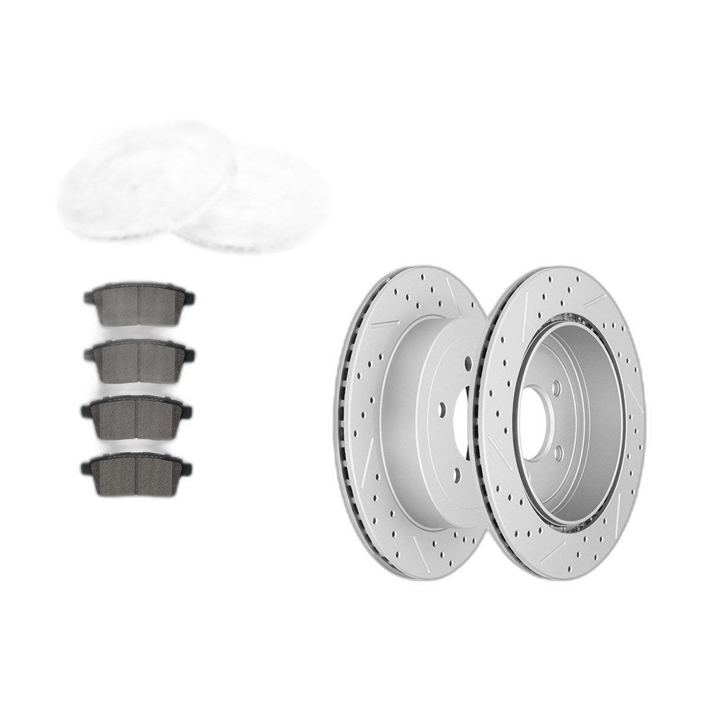 Front And Rear Disc Rotors & Ceramic Brake Pads Kit For Ford Edge Lincoln Mkx