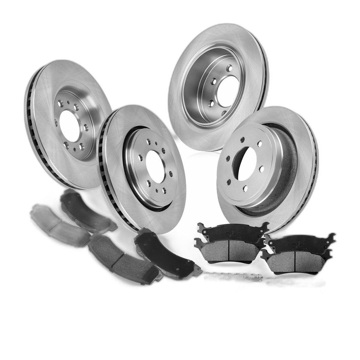 Front Rear Disc Brake Rotors Ceramic Brake Pads Kit for Ford F-150 F150