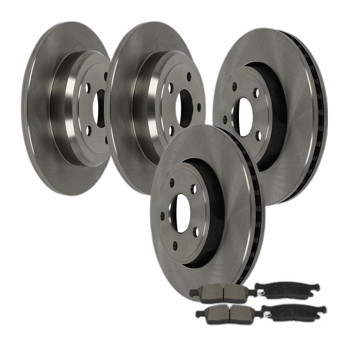 Front & Rear Rotors + Brake Pads Kit for Dodge Durango Jeep Grand Cherokee