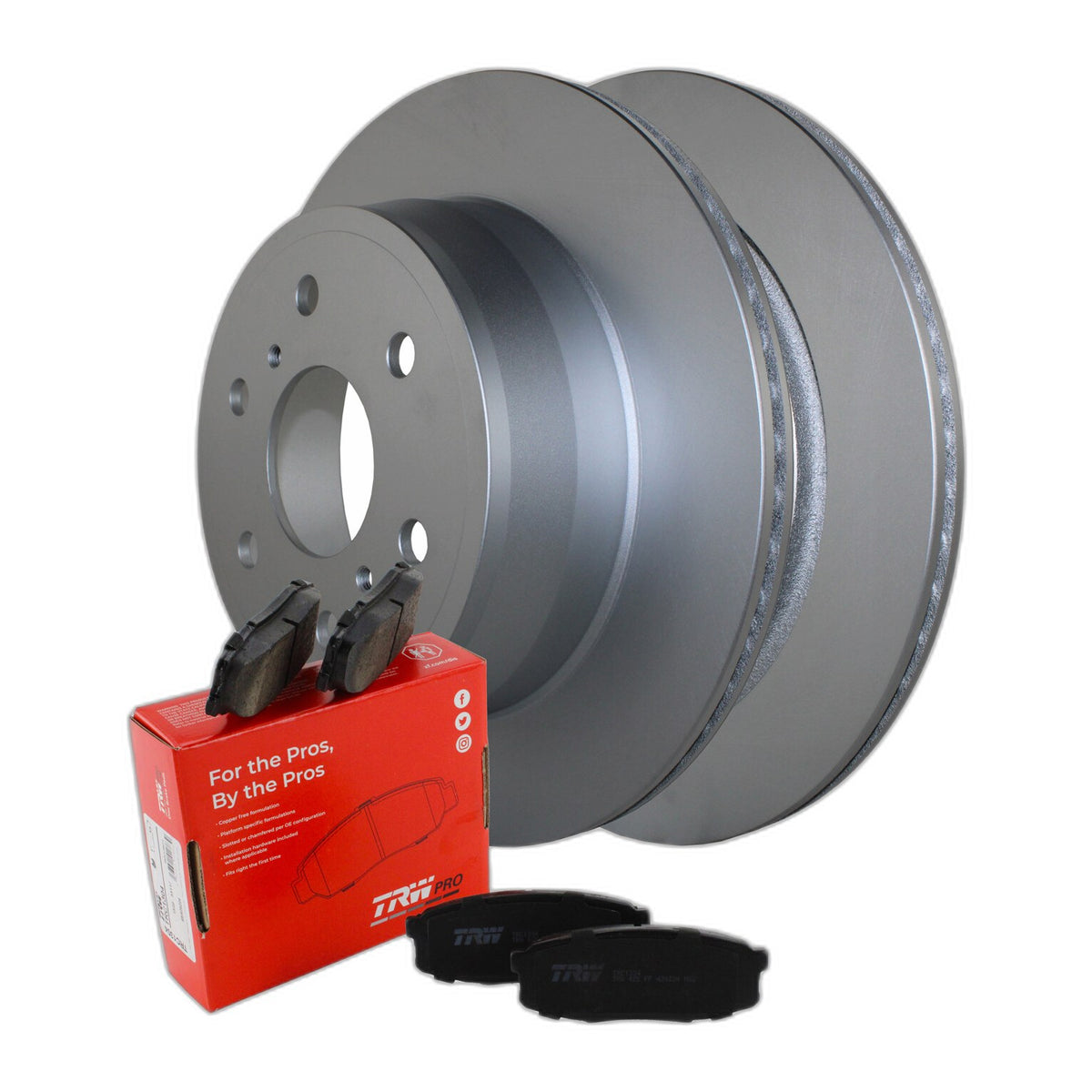Rear Brake Kit 345mm Rotors and TRW Pro Metallic Pads For Cadillac Chevrolet GMC
