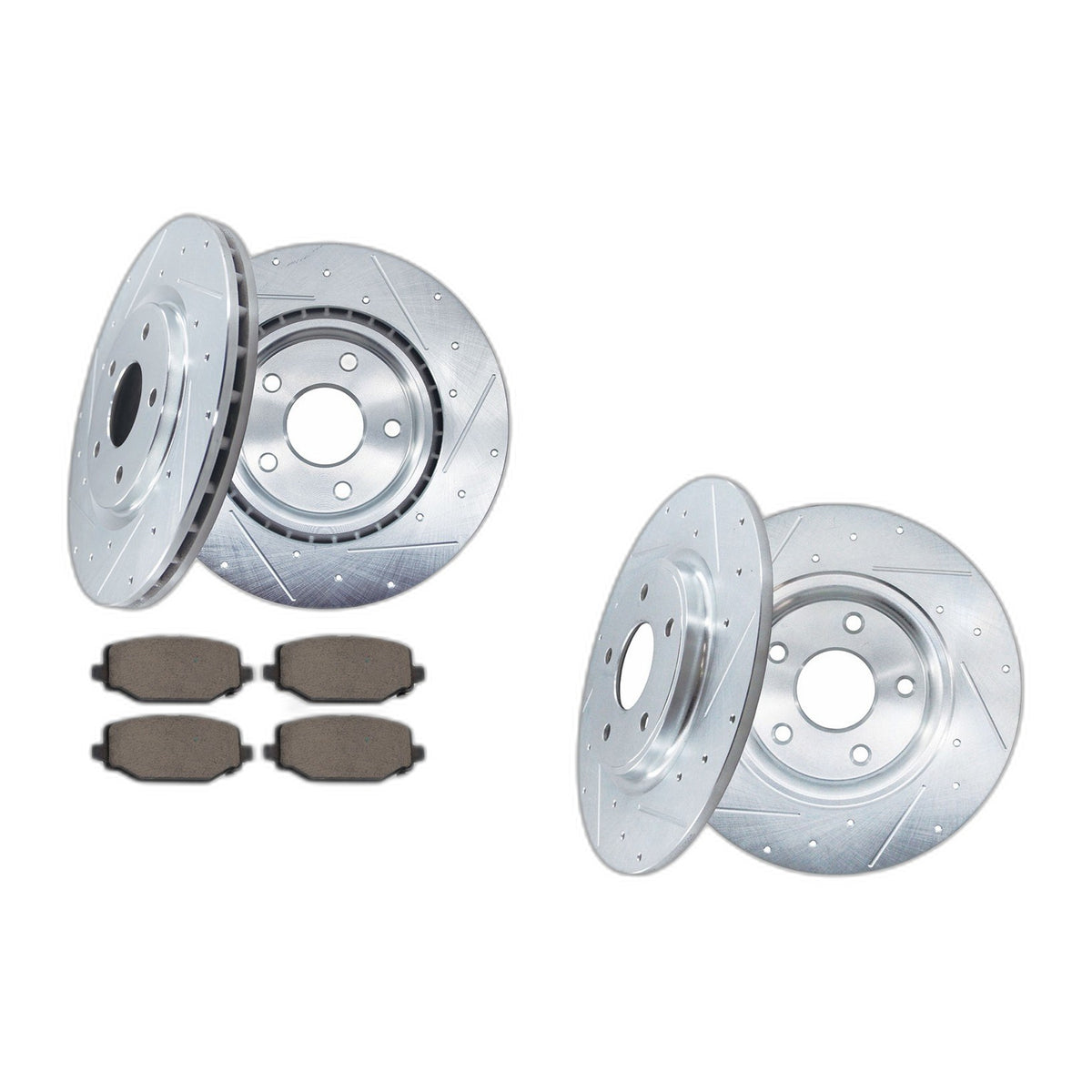 Front Rear Drilled Rotors Brake Pads for DODGE JOURNEY 2012-2019 2020
