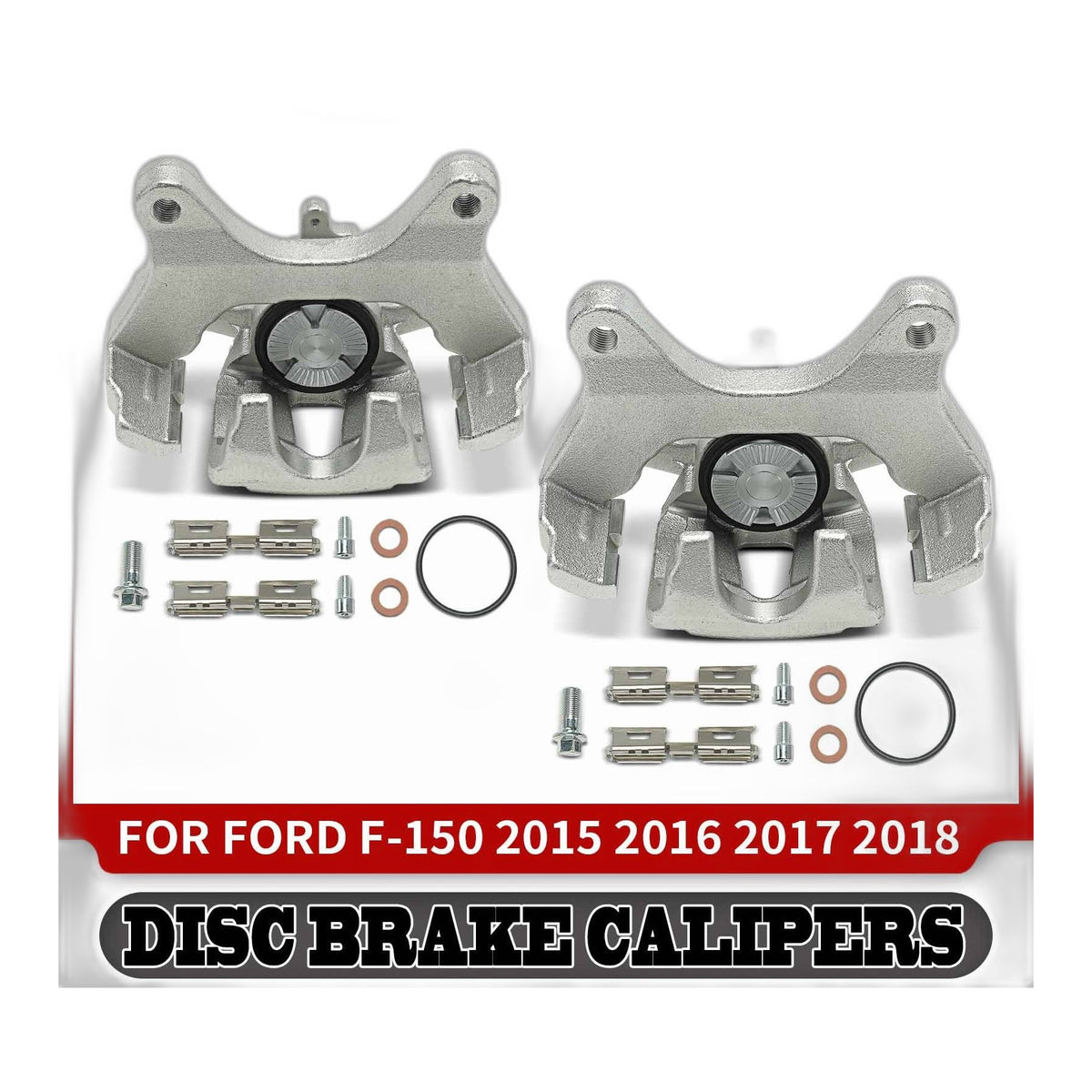 Pair Rear Driver & Passenger Brake Caliper with Bracket for Ford F-150 2015-2018