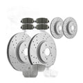 Front Rear Drilled Disc Brake Rotors Ceramic Pads Kit For Honda CR-V 2017- 2022