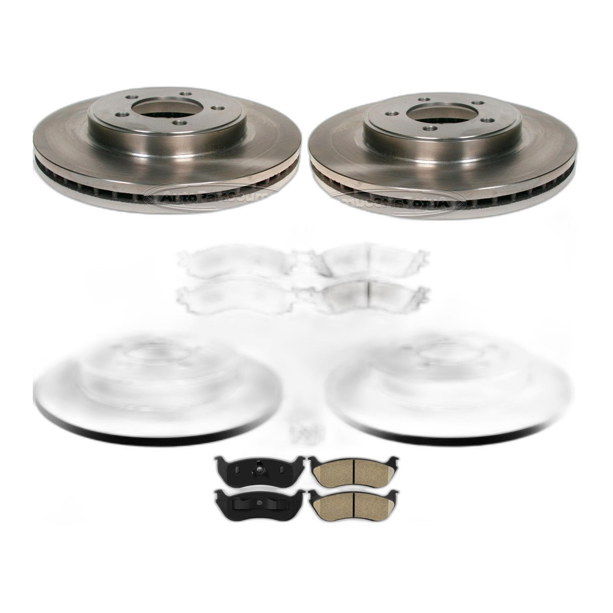 Front & Rear Rotors & Ceramic Pads 6Pc Kit For 2006-10 Ford Explorer Mountaineer