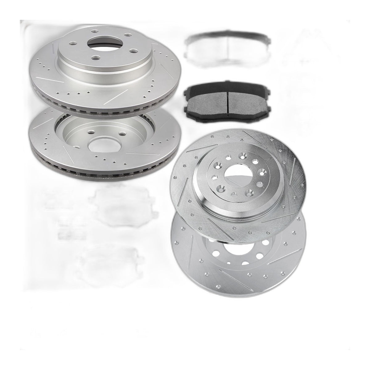 Front Rear Drilled Brake Rotors and Pads Kit for Lincoln MKX Ford Edge
