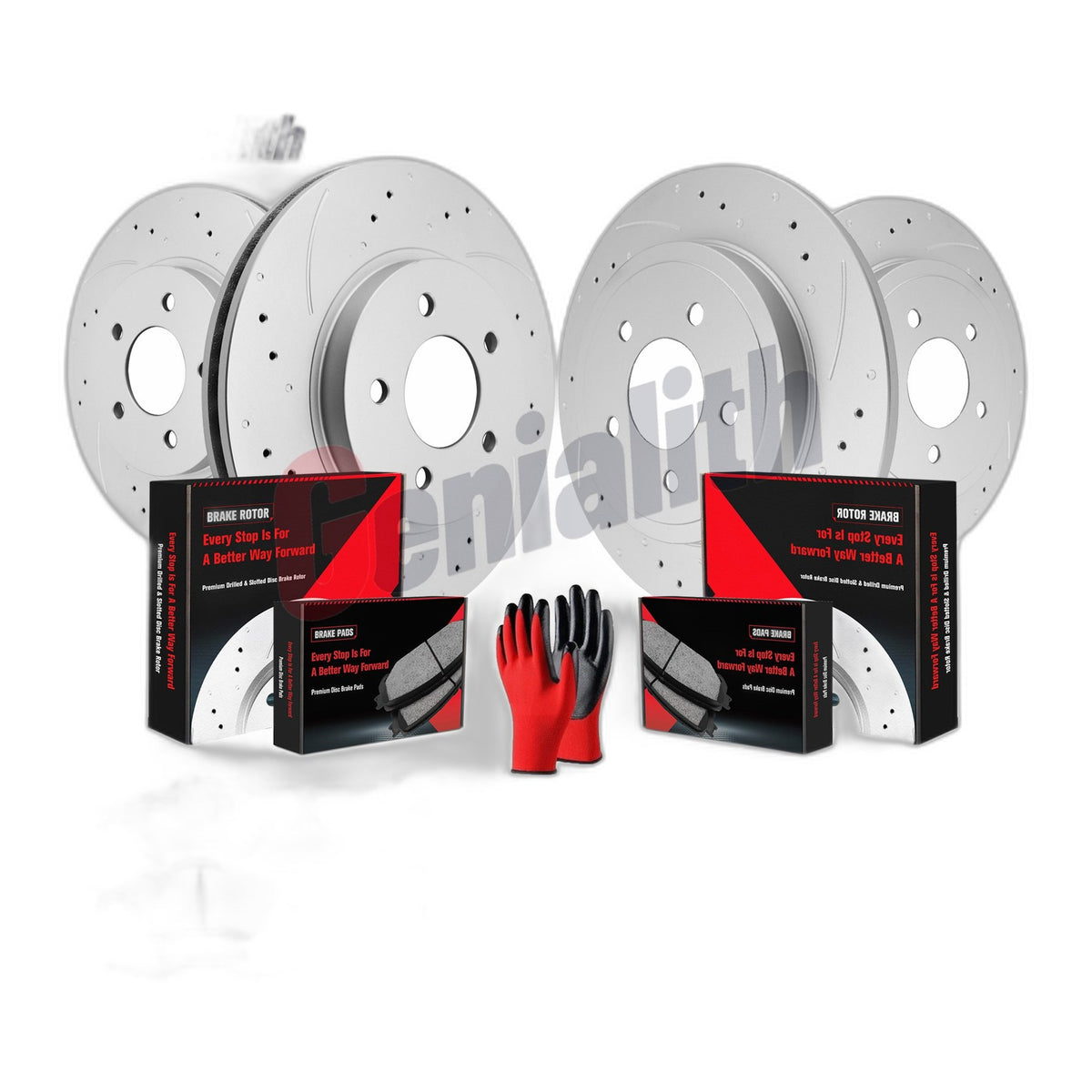 Front & Rear Drilled Disc Rotors Brake Pads for Escape Tribute Mariner 2005-2007