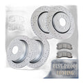Front and Rear Brake Rotors Pads Kit for Ford F-150 Manual Parking Brakes