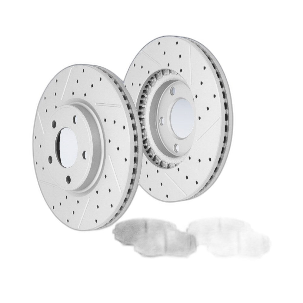 Front Brake Rotors + Ceramic Brakes Pads Kit For Ford Edge Lincoln MKX FWD