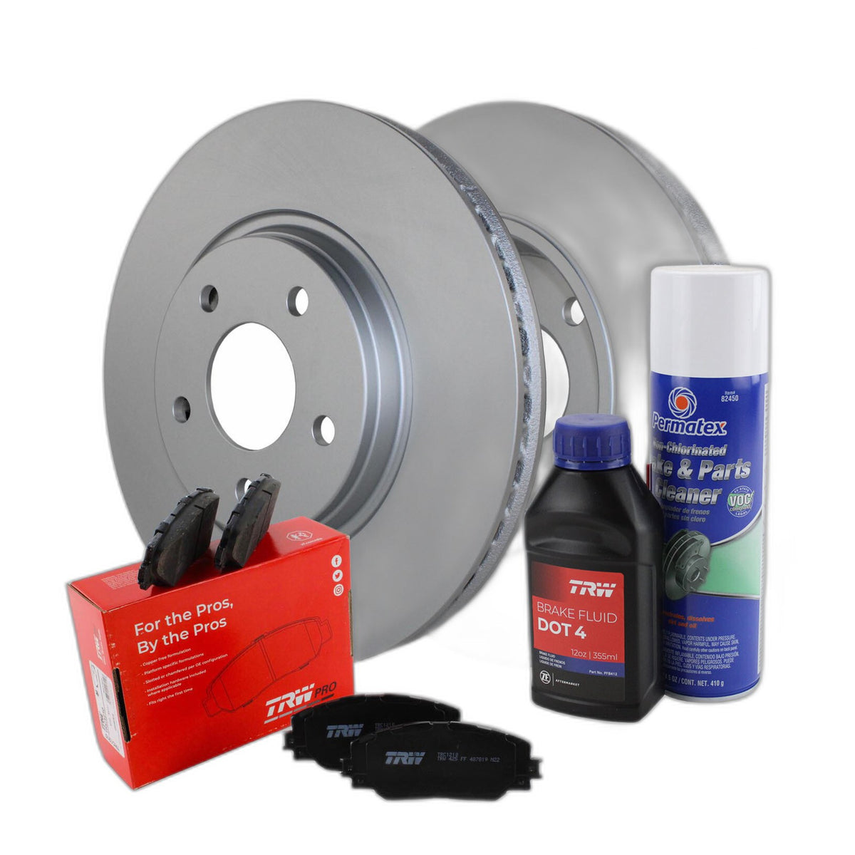 Front Brake Kit 296mm Disc Rotors TRW Pro Ceramic Pads For Cobalt Malibu G6 Aura