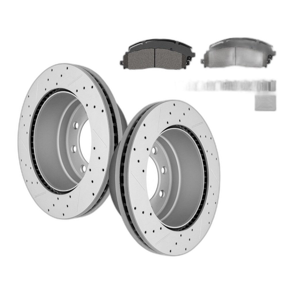 For Ford F-350 Super Duty F-250 Rear Disc Brake Rotors Ceramic Pads Kit