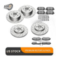 Front Rear Brake Rotors and Ceramic Pads Kit for 2011-2014 Honda Odyssey