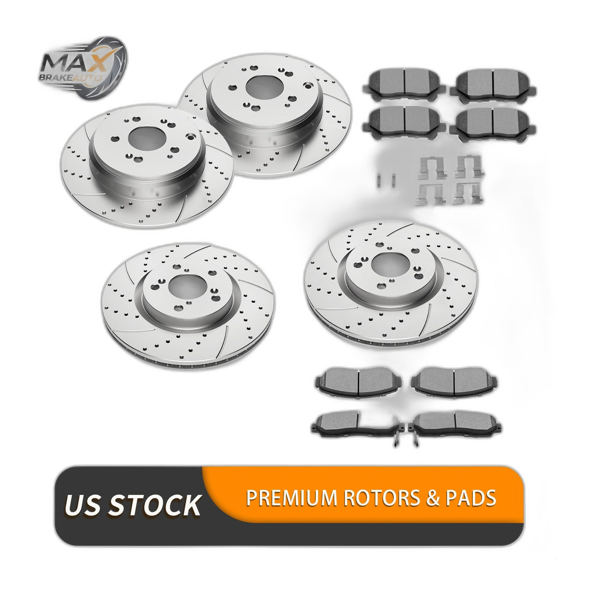 Front Rear Brake Rotors and Ceramic Pads Kit for 2011-2014 Honda Odyssey