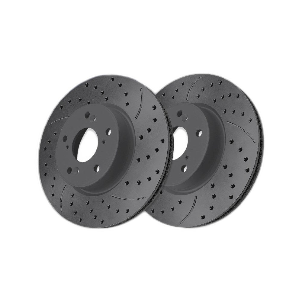 Front Drilled Slotted Brake Rotors Pair for Honda Accord 2017