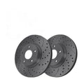 Front Drilled Slotted Brake Rotors Pair for Nissan, LEAF 2014-2018, FWD