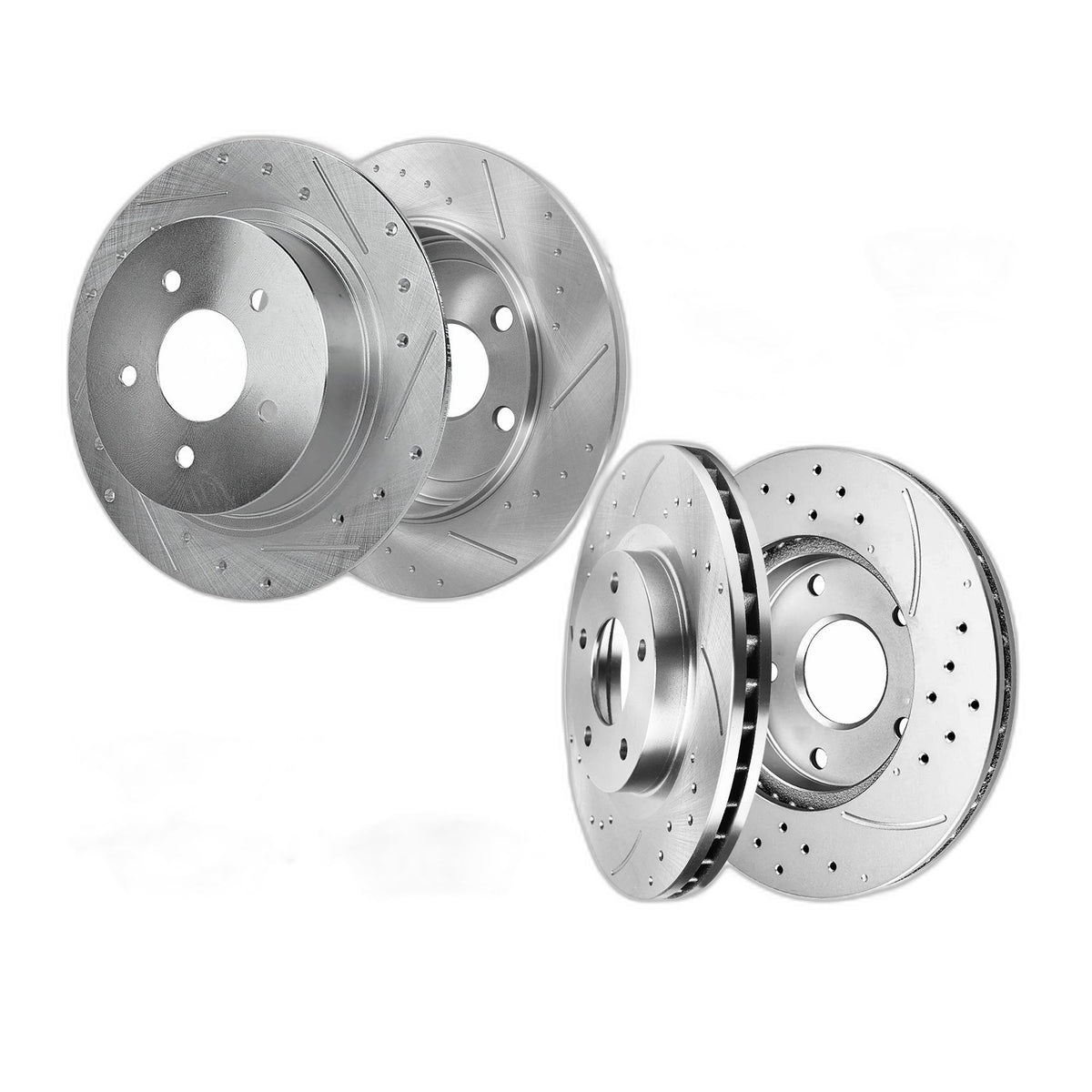 Front Rear Drilled Brake Rotors Pads Kit for 2013 2014 2015 2016 Ford Escape