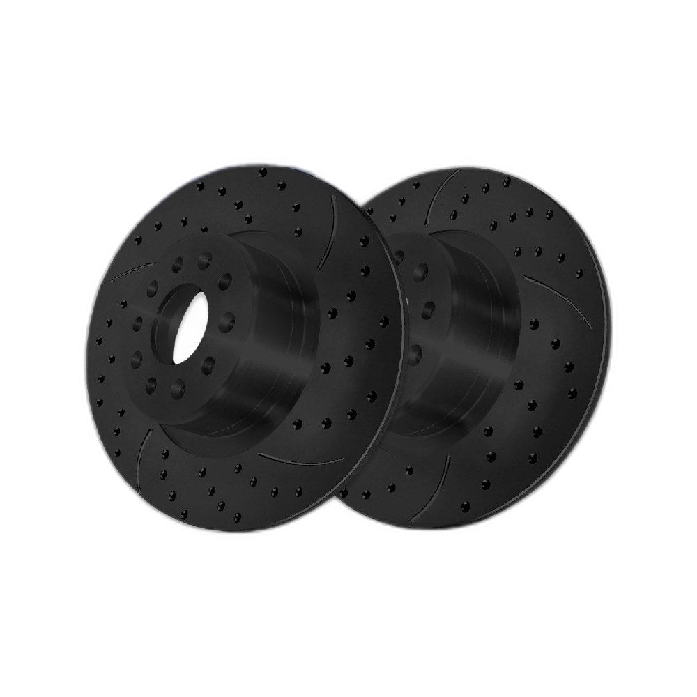 Rear Drilled Slotted Brake Rotors Pair for Chevy, Trax 2024-2025, FWD L3 1.2L