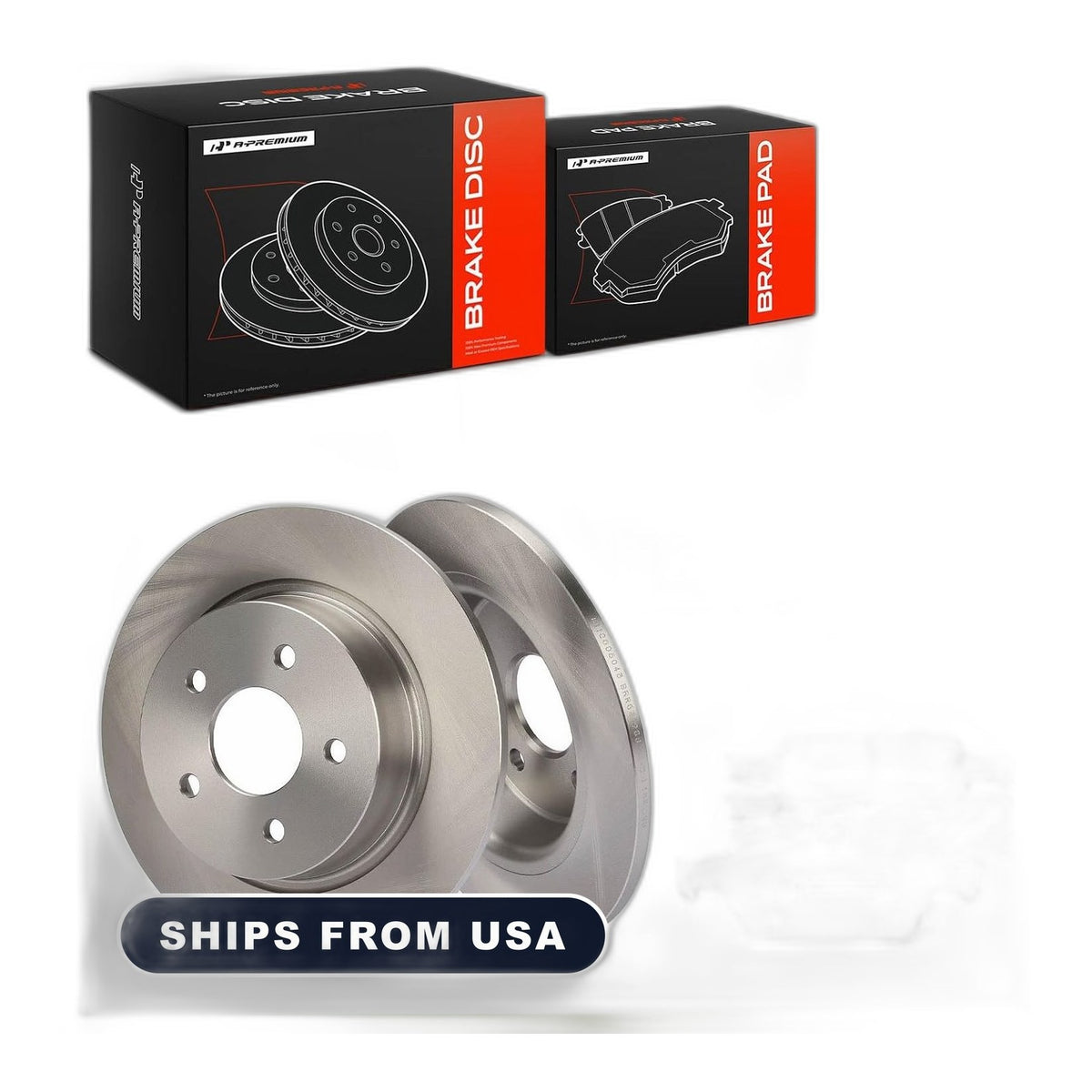 Rear Solid Brake Rotors and Ceramic Pads Kit 11.02 Inch for Ford C-Max Escape