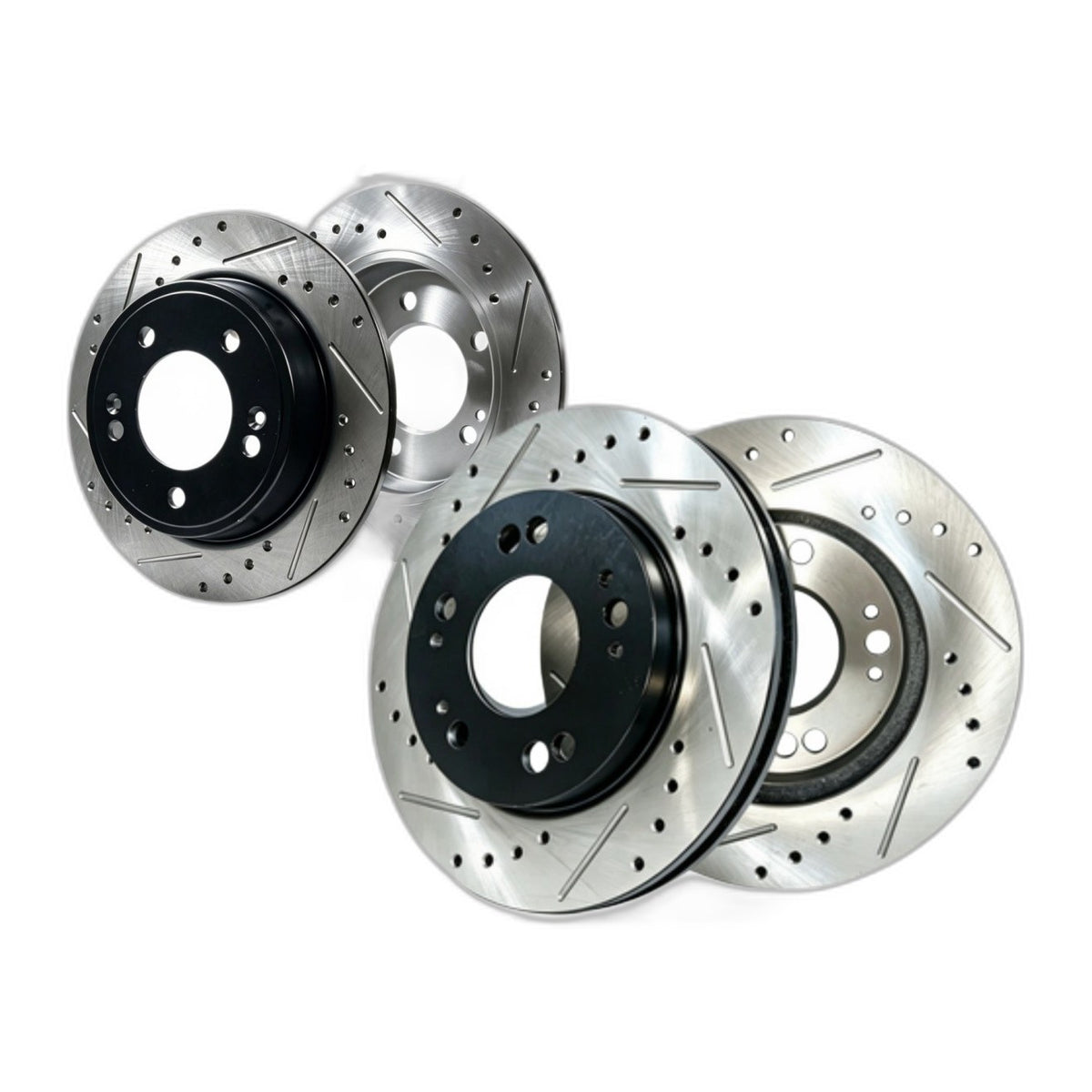 Front Rear Drilled Slotted Rotors Brake Ceramic Pads for Ford Escape 2005 2006