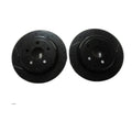 DFC Pair of Drilled and Slotted Disc Brake Rotors Black Rear Left And Right