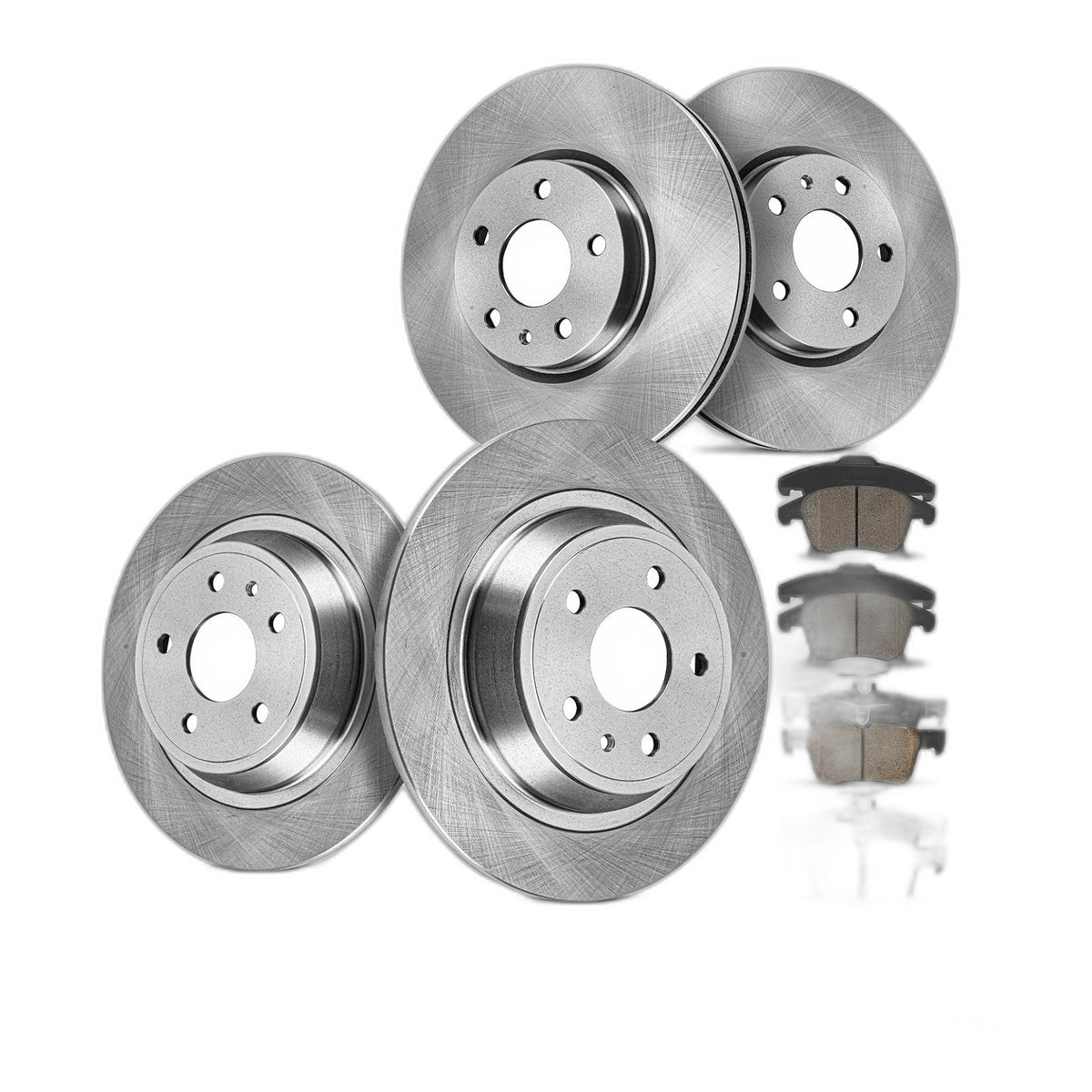 Front & Rear Disc Rotors + Ceramic Brake Pads For Ford Fusion Lincoln MKZ 13-16