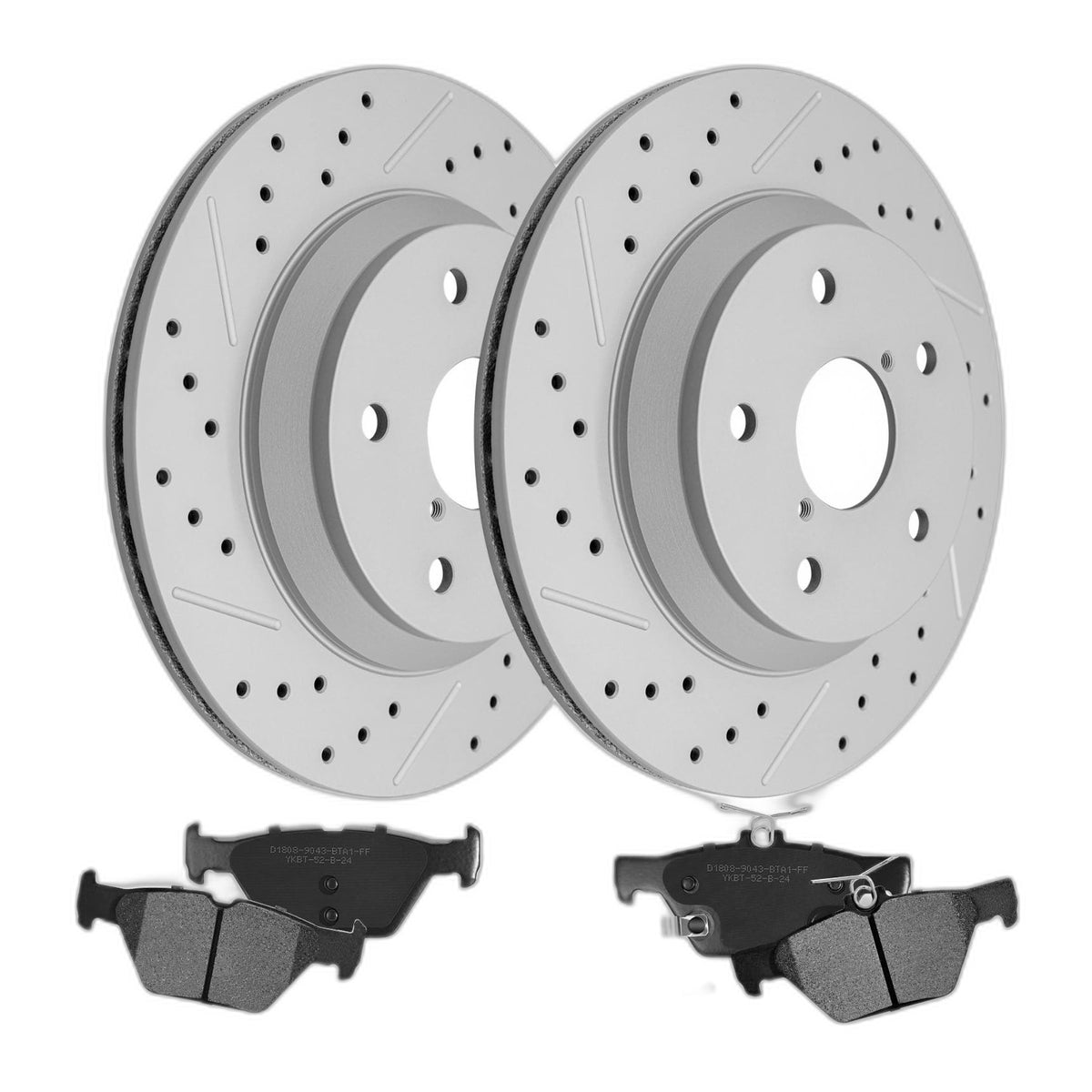Rear Brake Rotor Ceramic Pads Hardware Kit for Subaru Forester Crosstrek 11.22