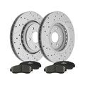 Front Drilled Brake Rotors Ceramic Brake Pads Kit for 2016 - 2019 Subaru Legacy