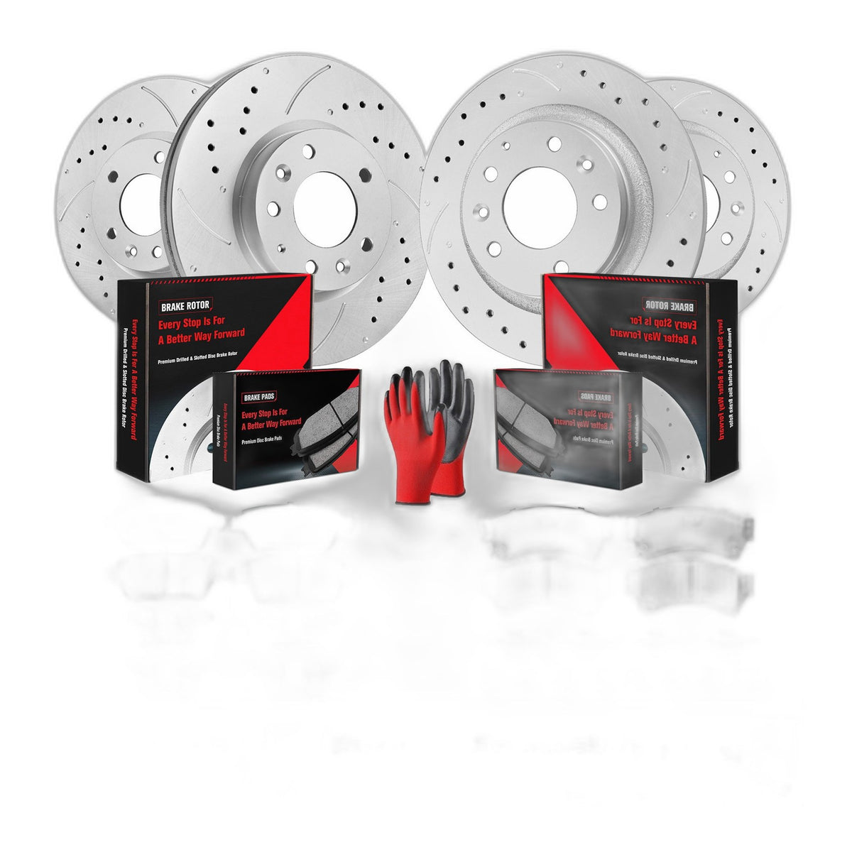 Front & Rear Disc Rotors Brake Pads Kit for 2006-2012 Ford Fusion Milan Mazda 6