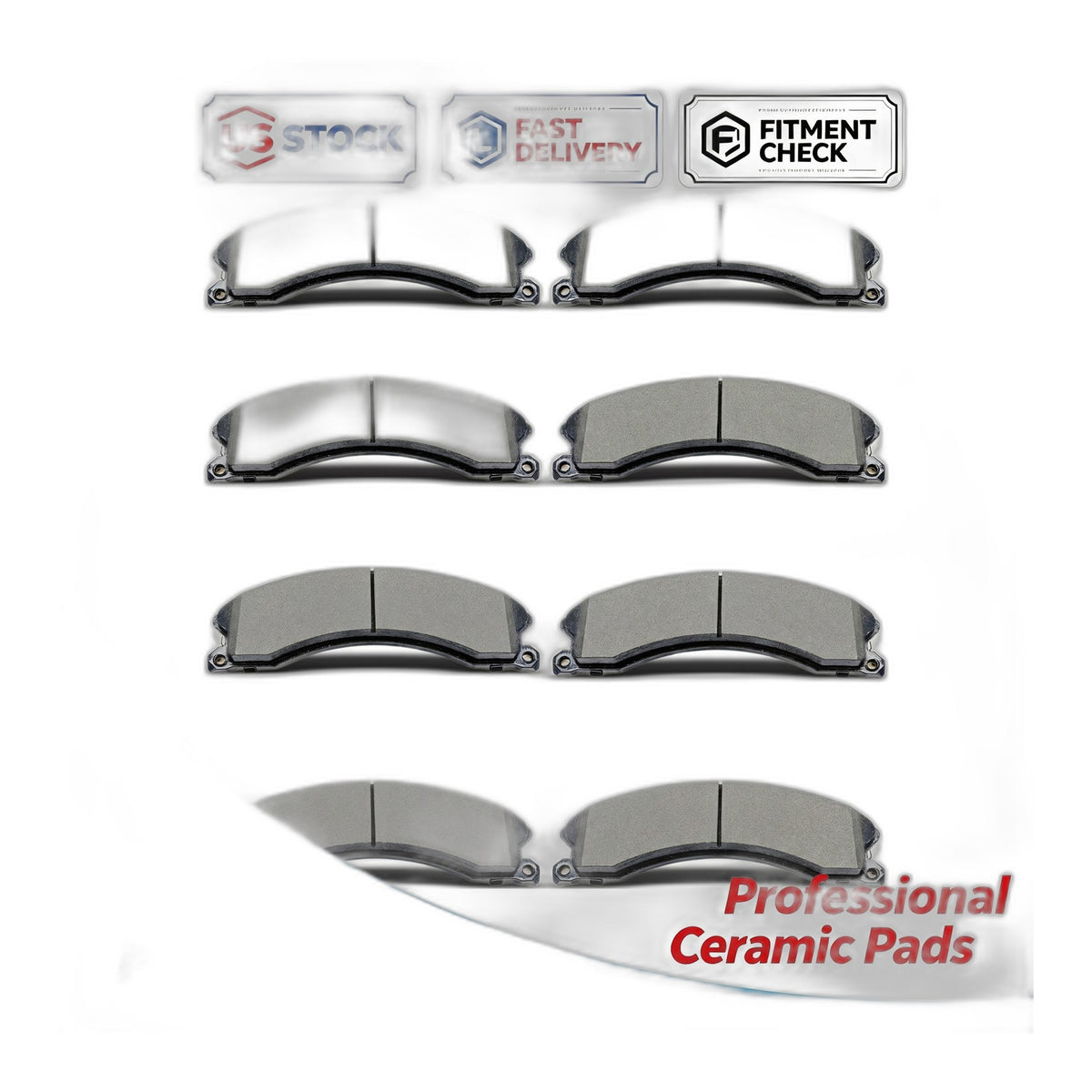 Front Rear Ceramic Brake Pad Set for Chevrolet Silverado 2500 3500 HD 2011-2019