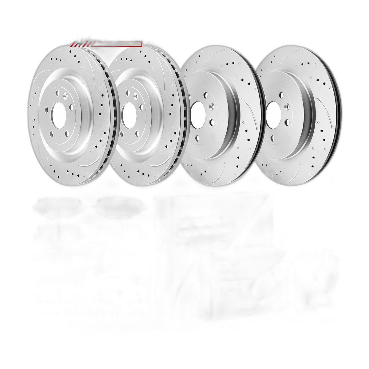 Front Rear Disc Rotors and Brake Pads Kit for Ford Flex Explorer Lincoln MKS MKT