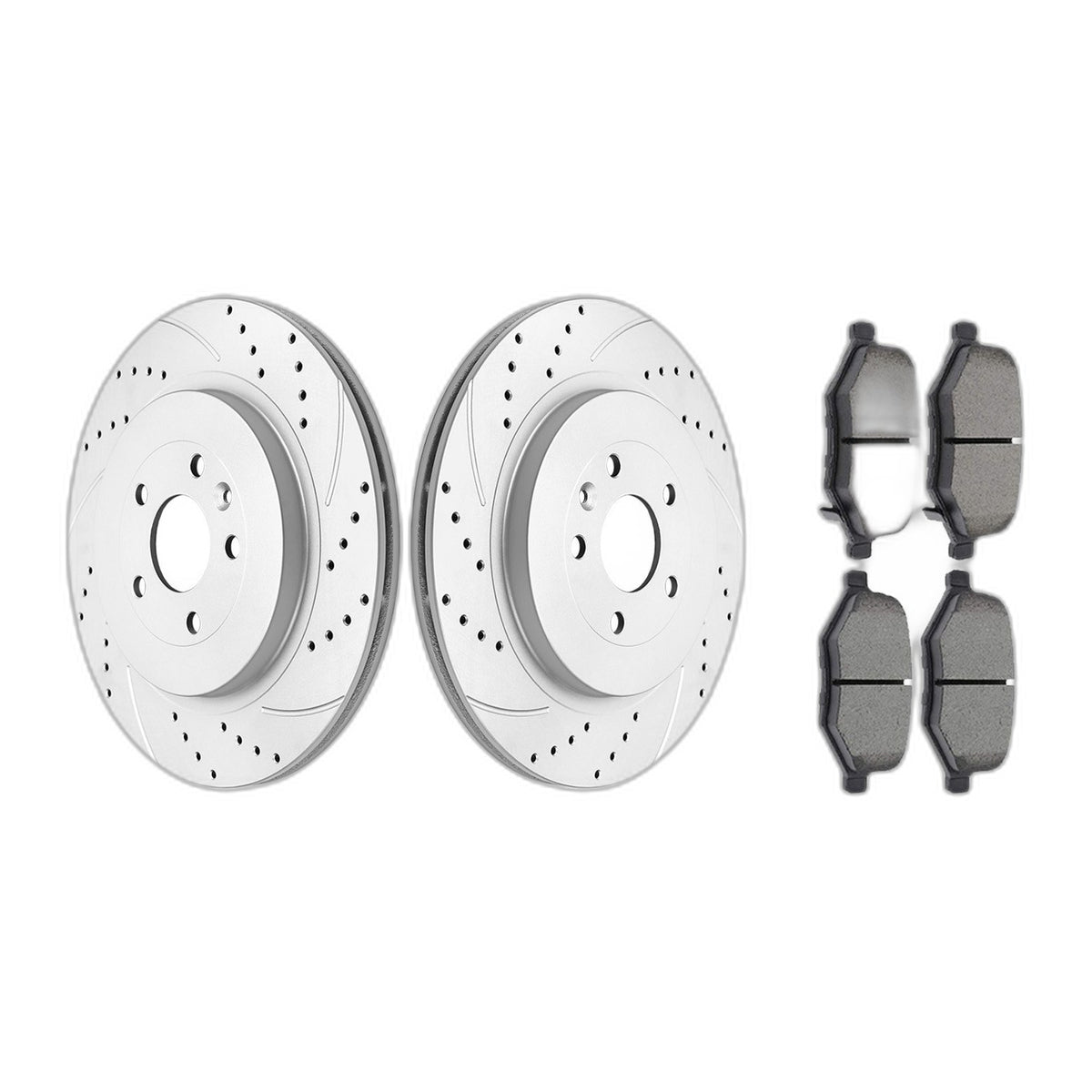 REAR Brake Rotors Pads Kit for Ford Explorer Flex Taurus Brakes Slotted Disc