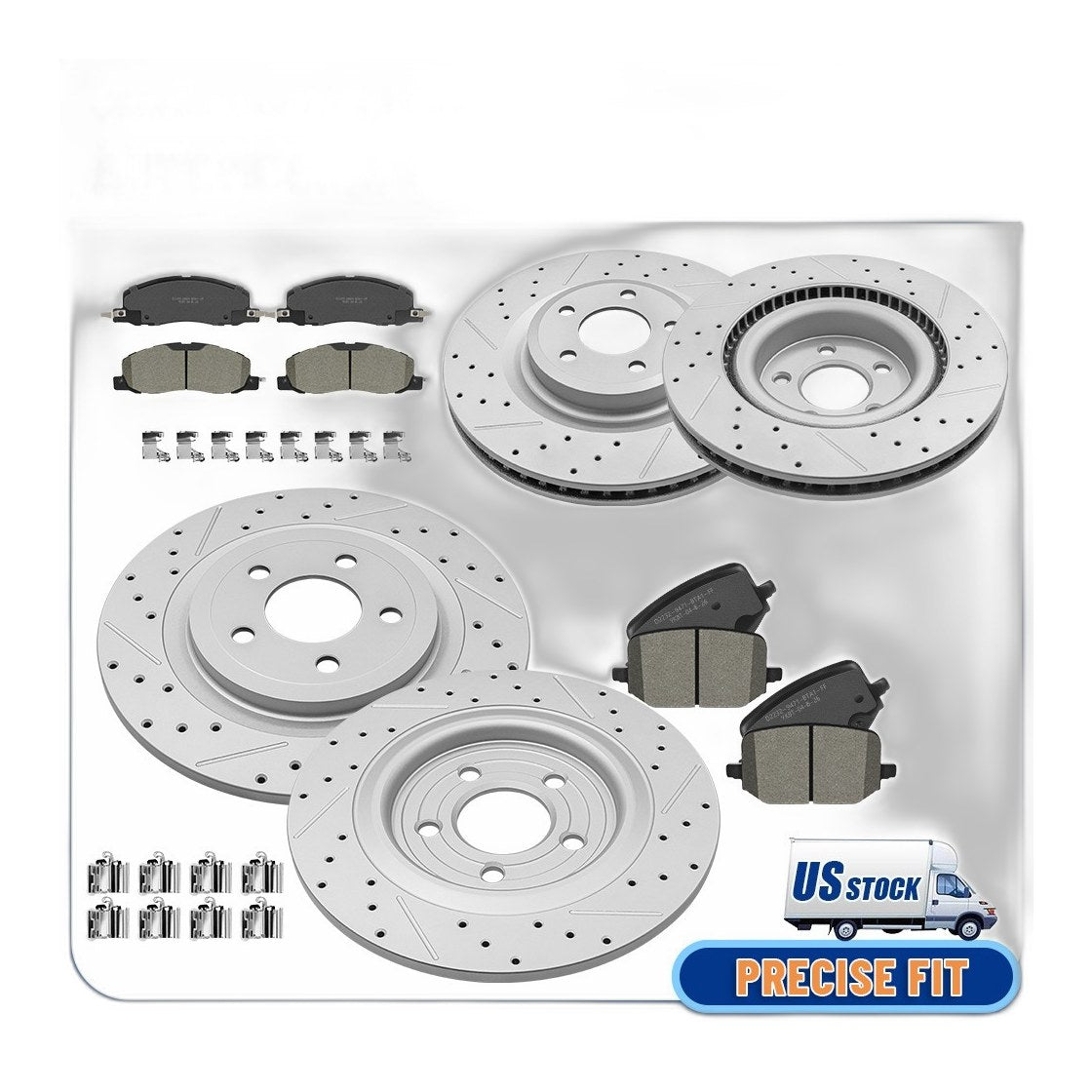 Front+Rear Drilled Brake Rotors Ceramic Pads for Ford Explorer Platinum 2020-25
