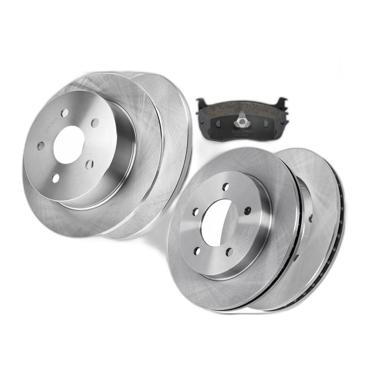 4WD 5-Lug Front Rear Brake Rotors Pads Kit for 2000 2001 2002 2003 Ford F-150