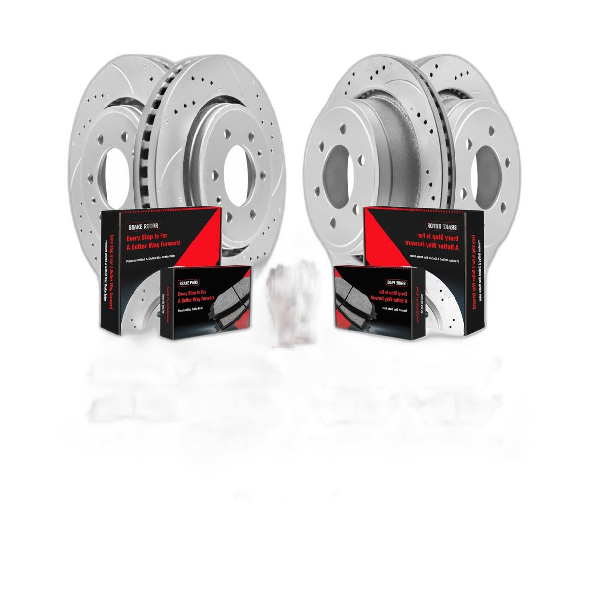 Front Rear Drilled Brakes and Rotors Brake Pads for Ford F-150 Disc Brakes Kits