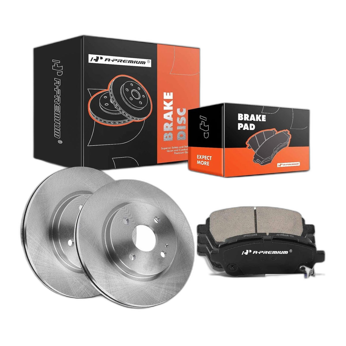 10.16 In (258mm) Front Vented Brake Rotors and Ceramic Pads Kit