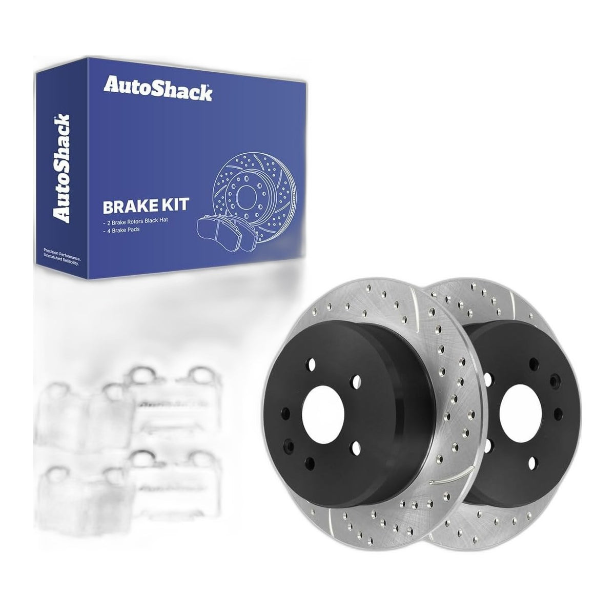 AutoShack Rear Solid E-Coated Rotors 12.09" (307 mm) & Ceramic Pads