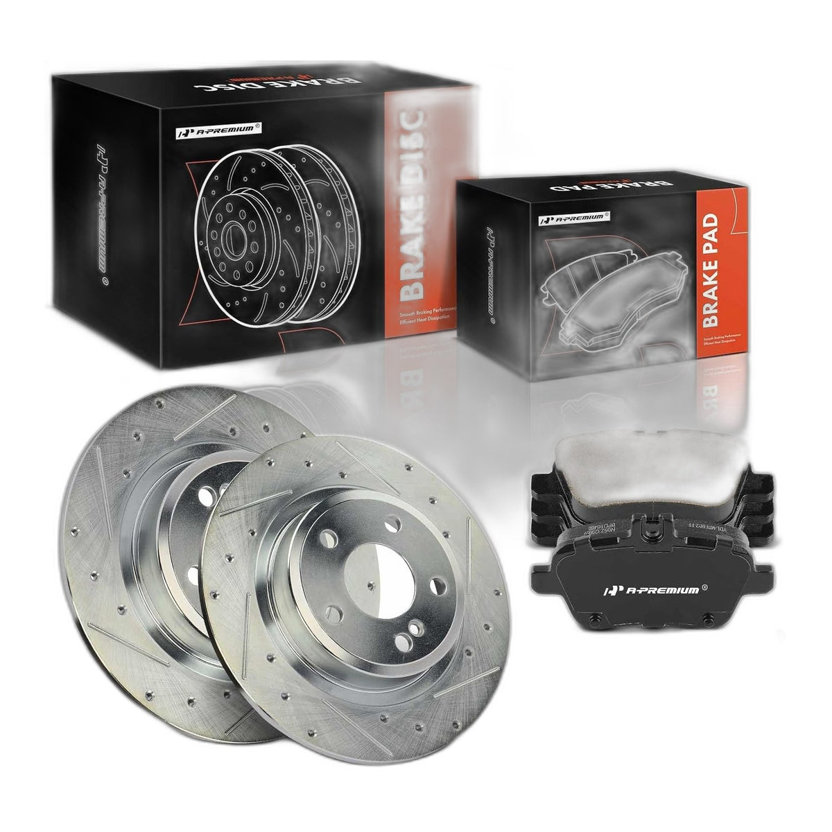 11.61 In (295mm) Rear Brake Rotors & Ceramic Pads Kit, 6-Pack