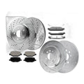 Front Rear Drilled Disc Brake Rotors Pads Kit for Lincoln MKT Ford Explorer Flex