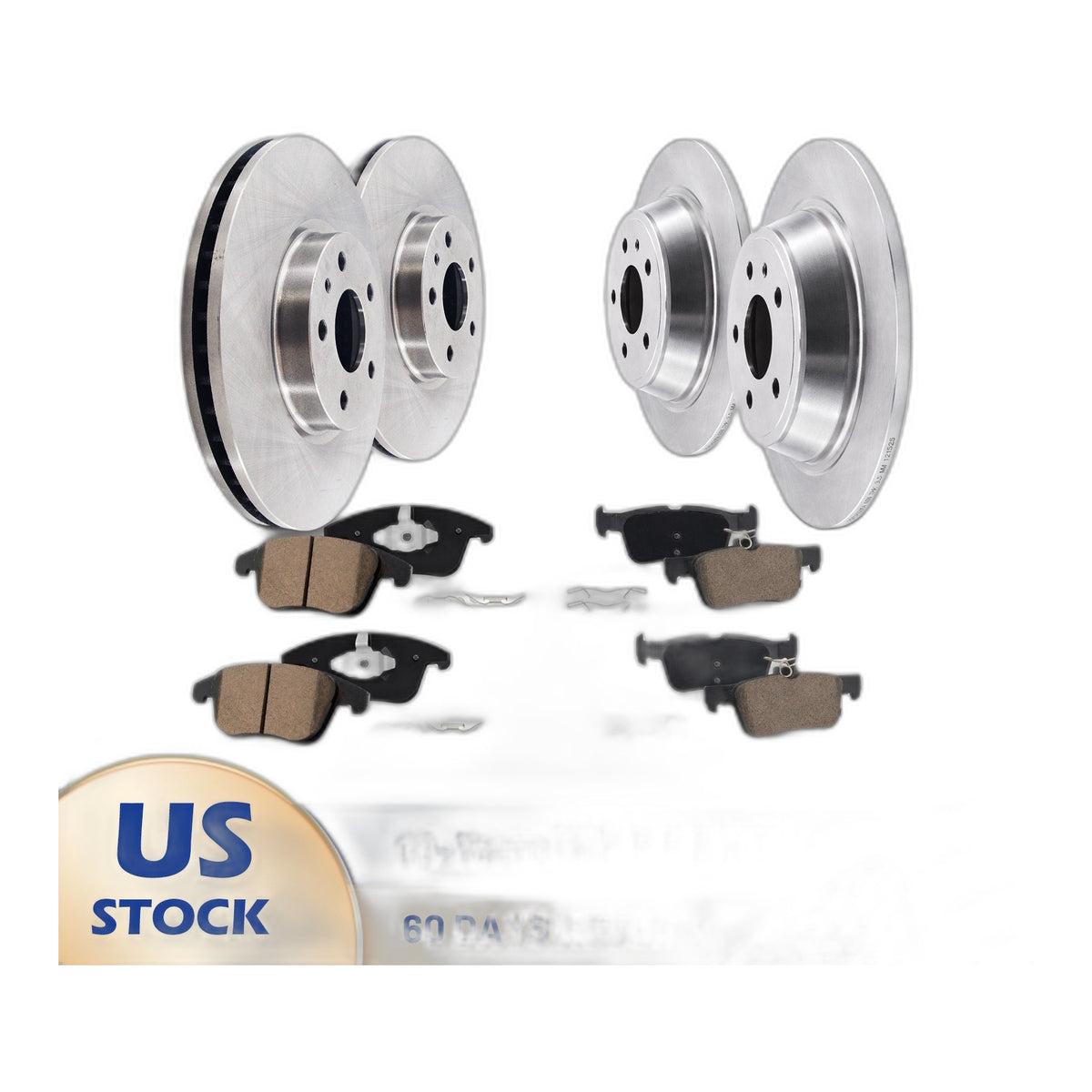 Front Rear Disc Brake Rotors Ceramic Brake Pads for Ford Fusion 2017 - 2020