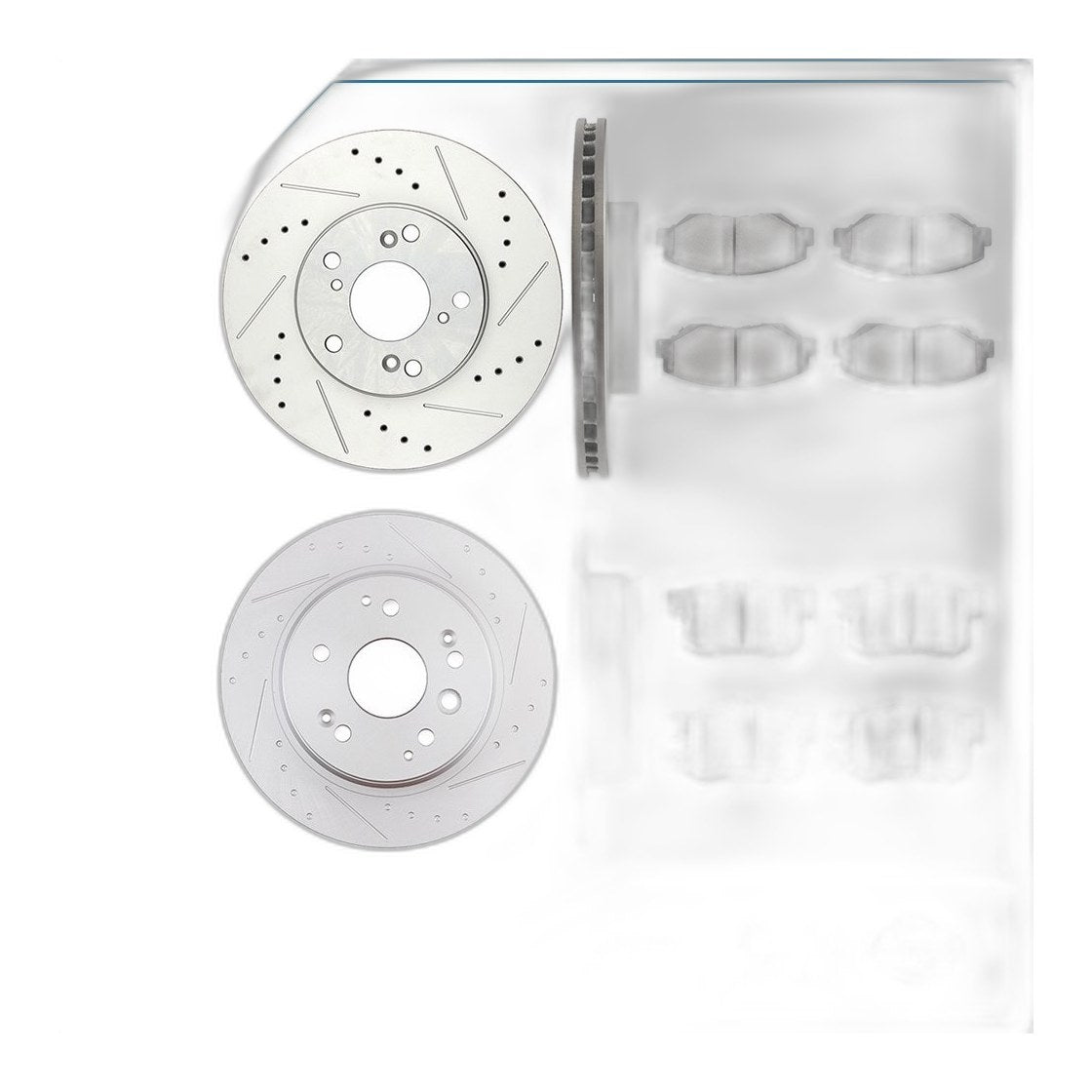 Front And Rear Brake Ceramic Pads & Rotors Kit For 2003 - 2011 Honda Element