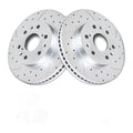 Front Brake Kit - Drilled & Slotted Rotors with Ceramic Brake Pads - High Perfor