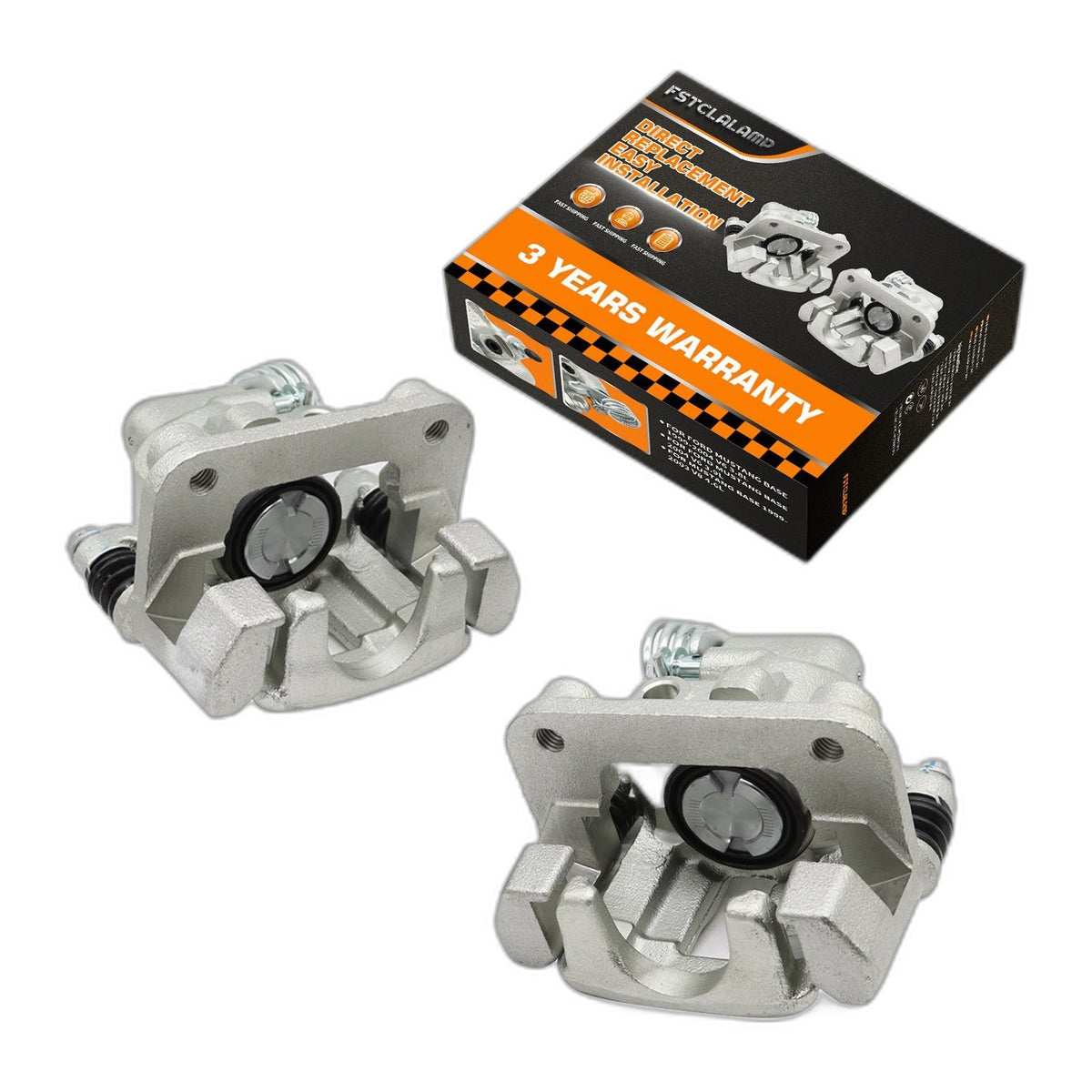 Pair Rear Side Brake Calipers Set with Bracket for Ford Mustang 1994-2004 4.6L