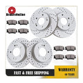 Front & Rear Brake Rotors Pads Kit for Hyundai Veloster Elantra Slotted Drilled