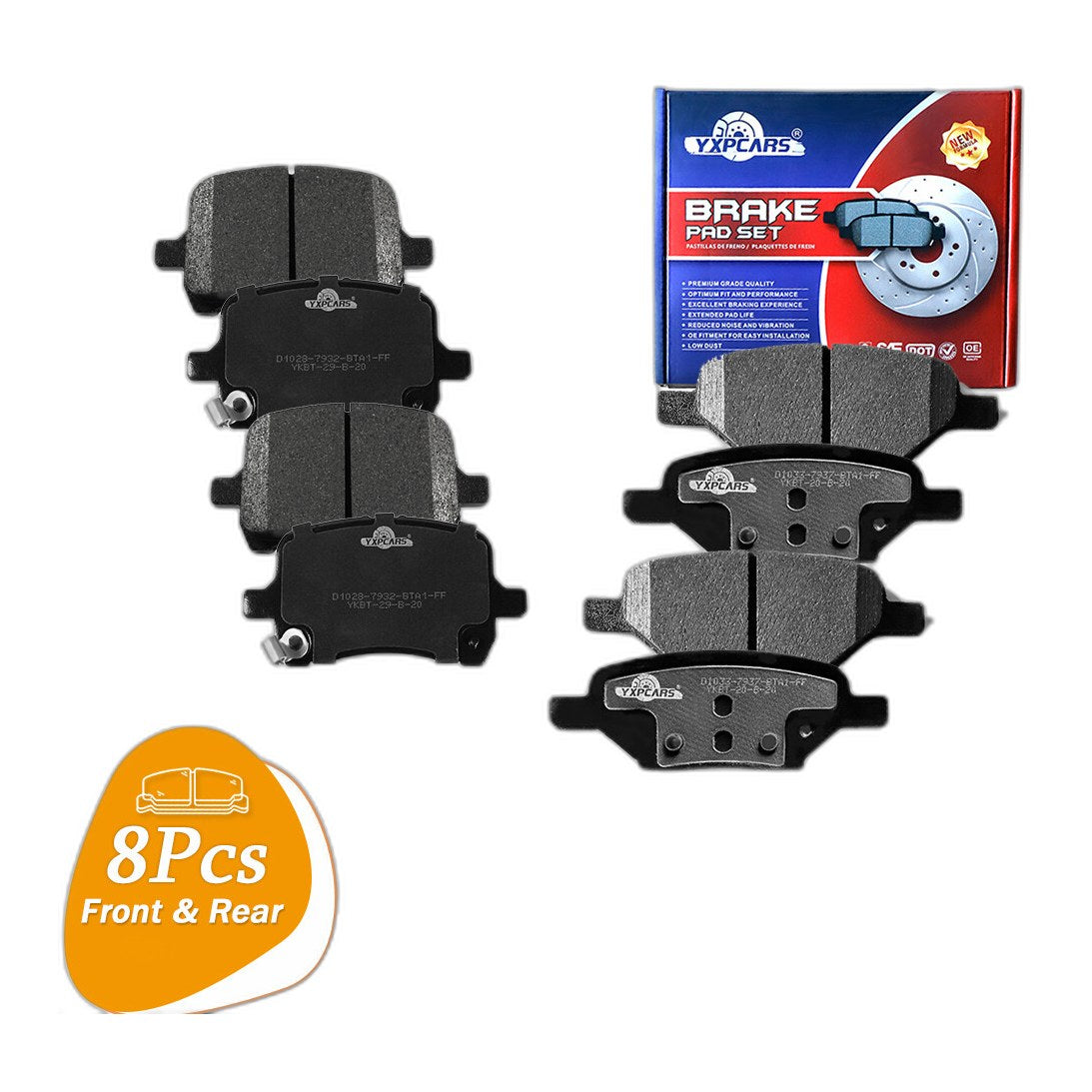 Front Rear Ceramic Brake Pads Set for Chevrolet Malibu Pontiac G5 G6 Saturn Aura