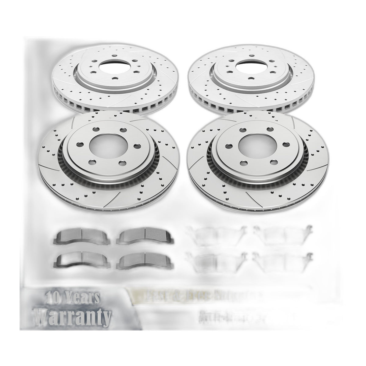 Front Rear Brake Rotors Pads for Ford F-150 2015-2017 Electronic Paking Brakes