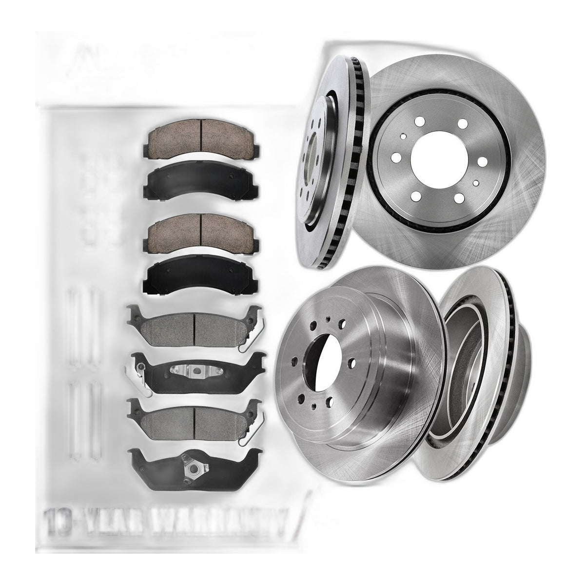 Front Rear Disc Rotors Brake Pads Kit for 2010 2011 Ford F-150 6 Lug