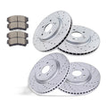 Front Rear Drilled Rotors Brake Pads Kits Fit Ford Flex Taurus Explorer MKS MKT