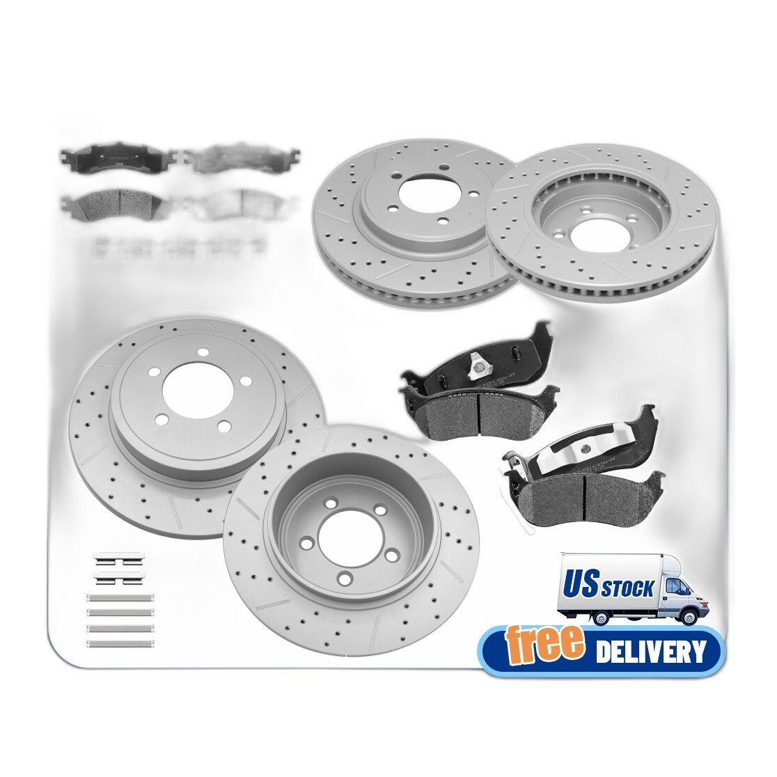 For 06-10 Ford Explorer Mercury Mountaineer Front Rear Brake Rotors Ceramic Pads
