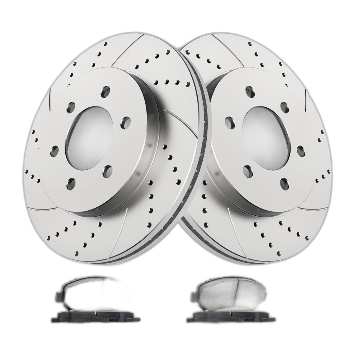 Front Brake Rotors Pads Kit for Ford F150 Lincoln Mark LT 4WD 6 LUG Slotted